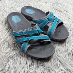 Teva Women's 8.5 Blue Gray Tirra Slide Sandals Gorpcore Casual Beach